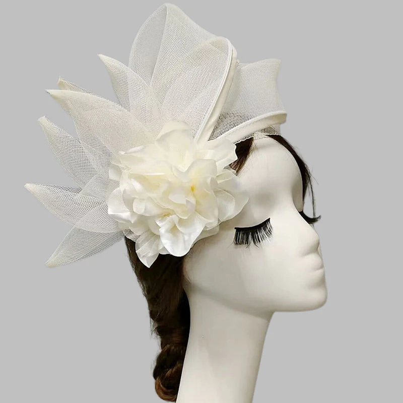 Black Net Veil Flower Wedding Ladies Day Fascinators/Headpiece - Image 4