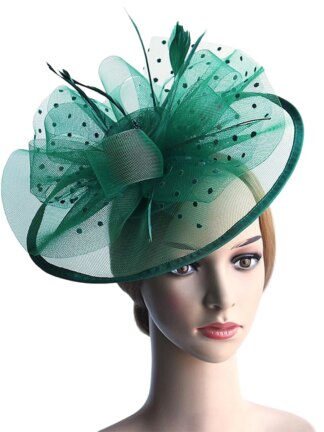 Vintage Organza Fedora Hat Wedding Ladies Day Fascinators/Headpiece with Feather & Bow
