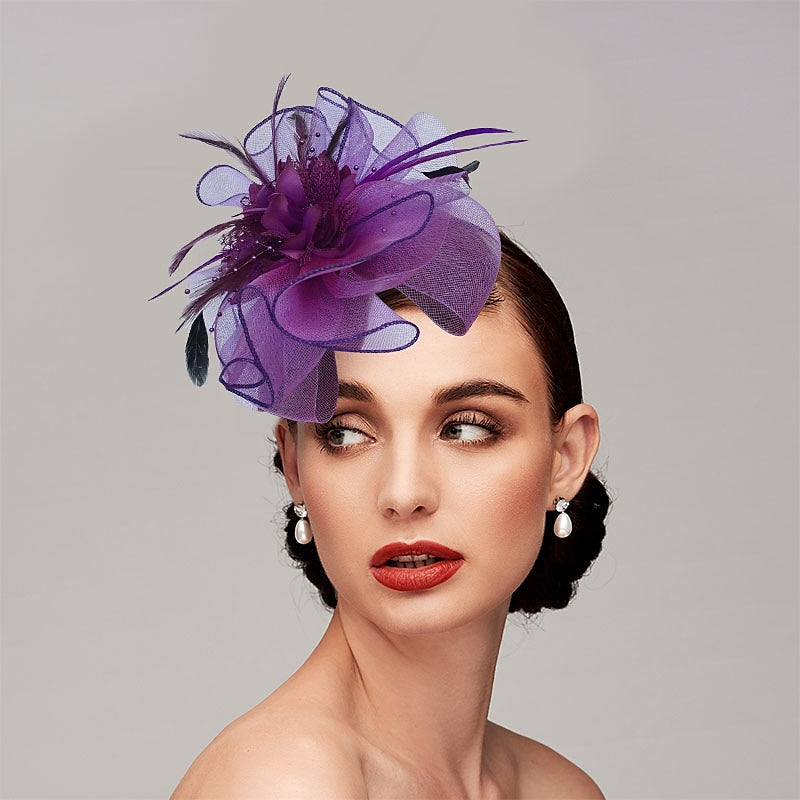 Classical Net Kentucky Derby Hat Wedding Tea Party Fascinators/Headbands - Image 7