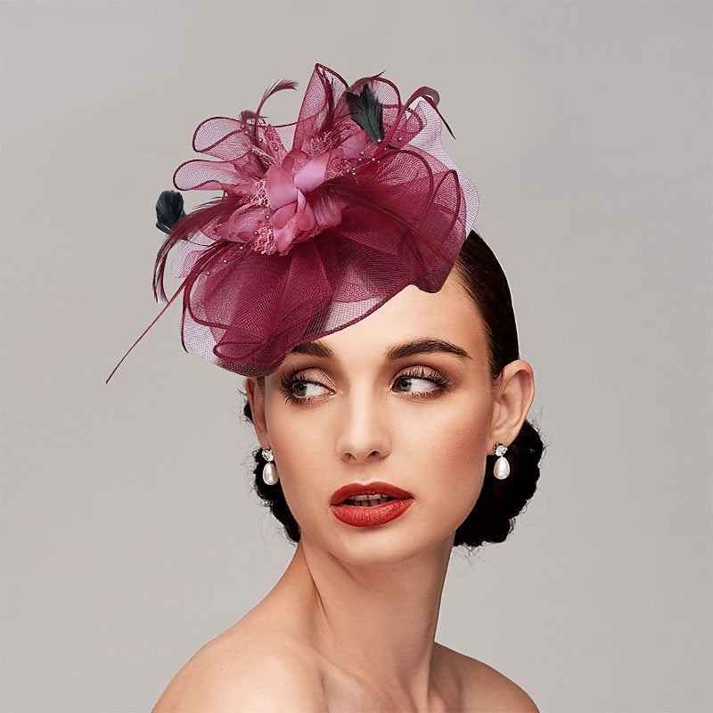 Classical Net Kentucky Derby Hat Wedding Tea Party Fascinators/Headbands - Image 9