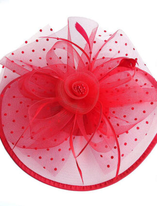 Retro Organza Wedding Party Horse Race Feather Hat/Fascinator With Bow