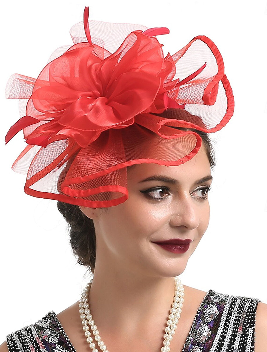 Retro Fascinator Tea Party Ladies Day Feather Minimalist Headpiece/Veil Hat