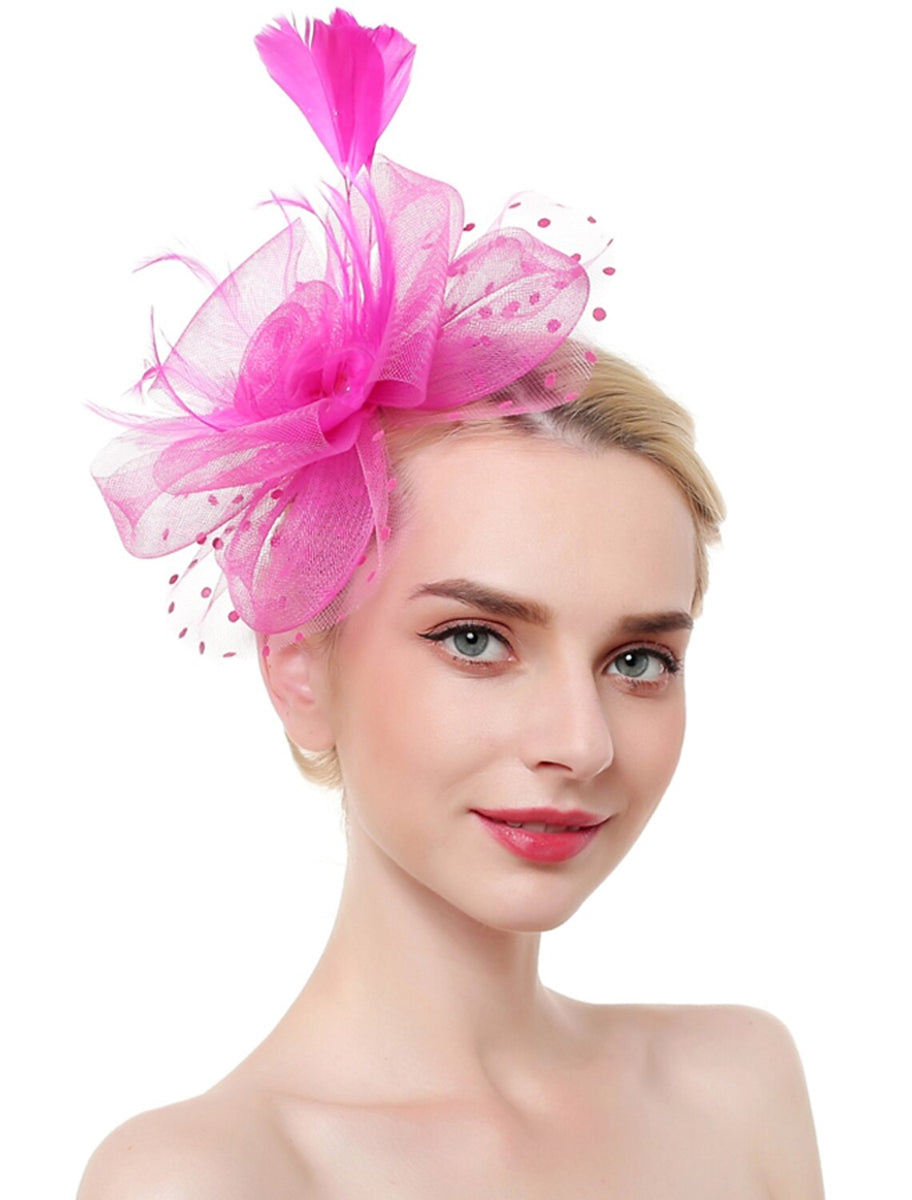 Organza Elegant Wedding Cocktail Party Feather Fascinator/Headpiece With MiniSpot - 画像 (10)