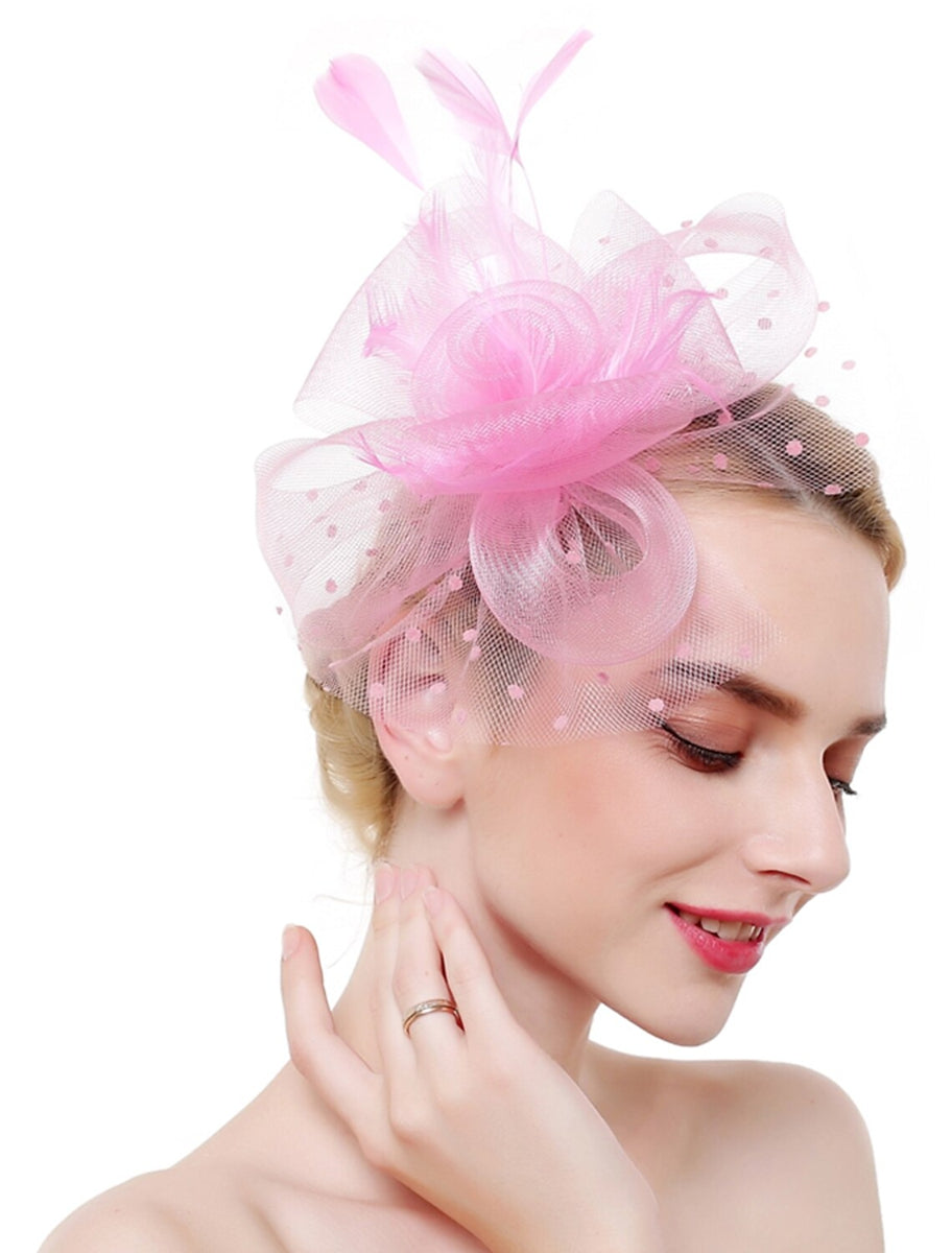 Organza Elegant Wedding Cocktail Party Feather Fascinator/Headpiece With MiniSpot - 画像 (9)