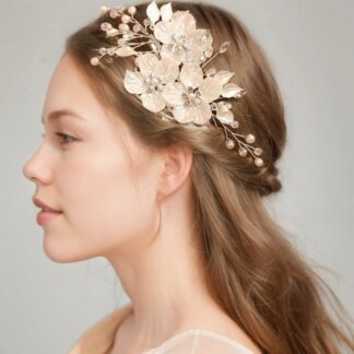 Flower Clip Bridal Headpiece with Pearls & Crystals