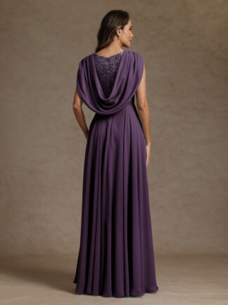 A-Line/Princess Boat Neck Sleeveless Mother of the Bride Dresses With Sequins