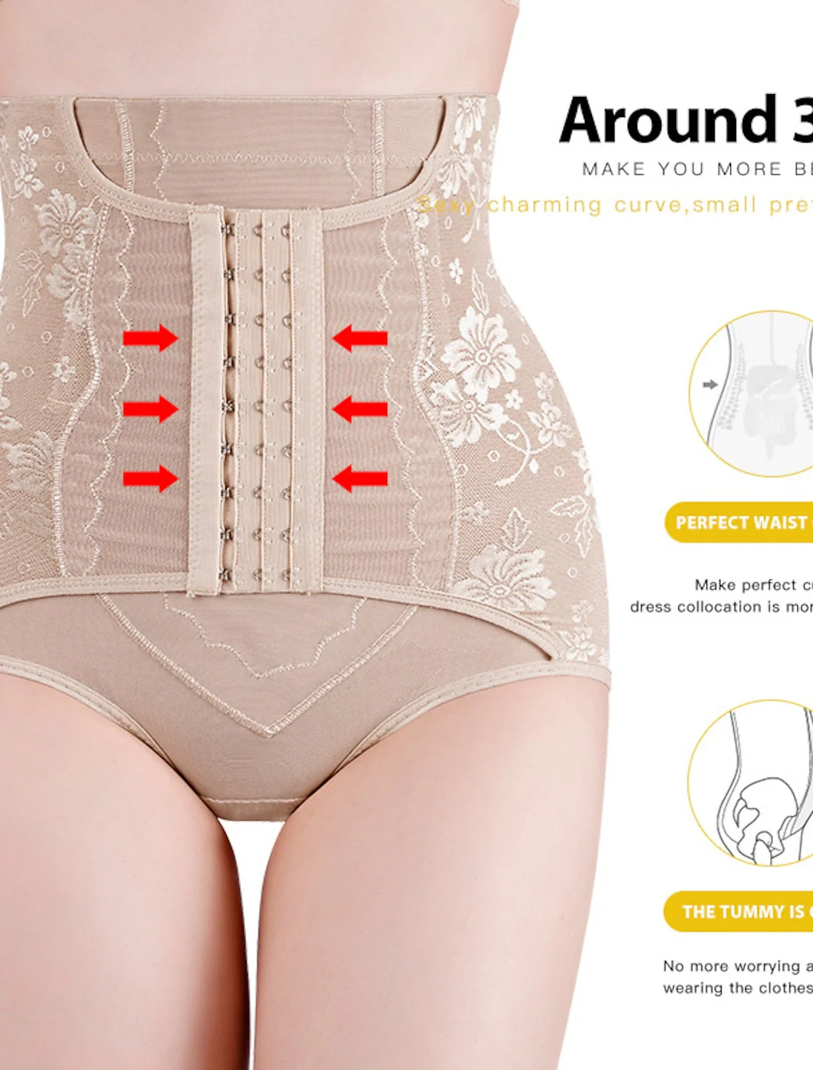 Corset Women's Sport Sexy Control Waist Trainer Flower Panties Shapewear - 画像 (7)