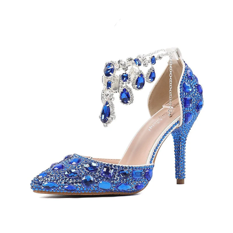 Women's Wedding Shoe Pumps Glitter Crystal Sequined Jeweled Bridal Shoes - Image 7