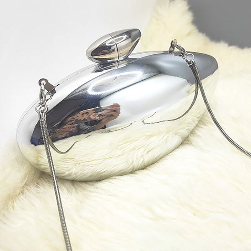 Gold Stylish Irregular Ellipse Candy Daily Chain Wedding Party Clutch Bag - Image 10