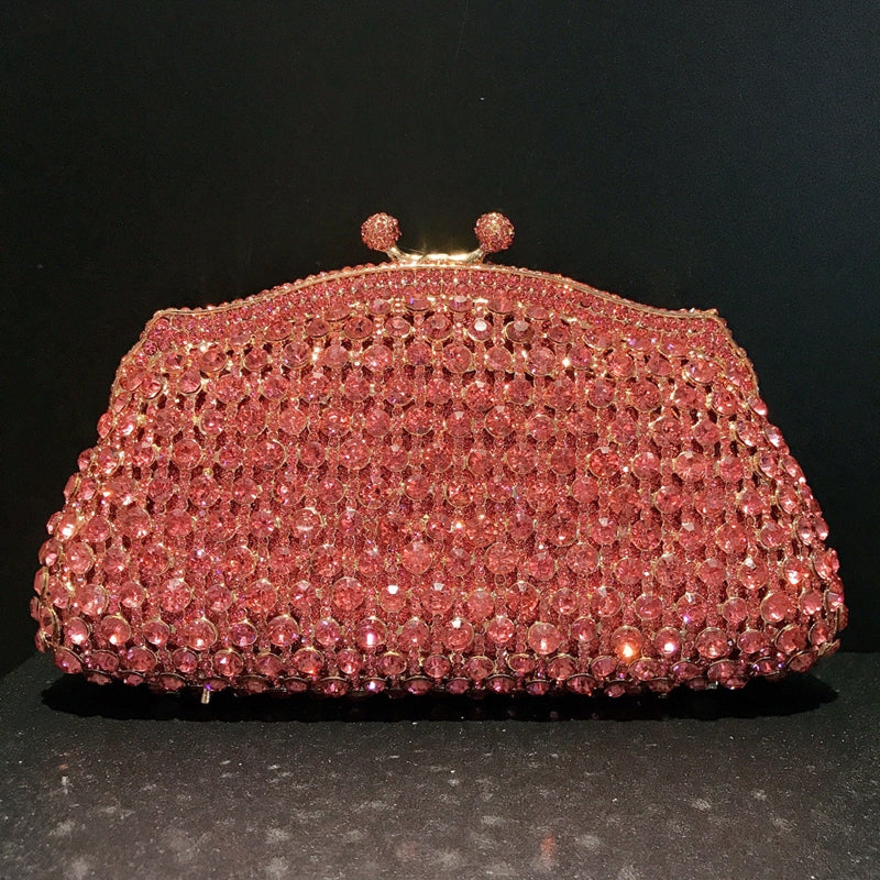 Skeleton Metal Retro Evening Party Clutch Bag with Irregular Rhinestones - Image 8