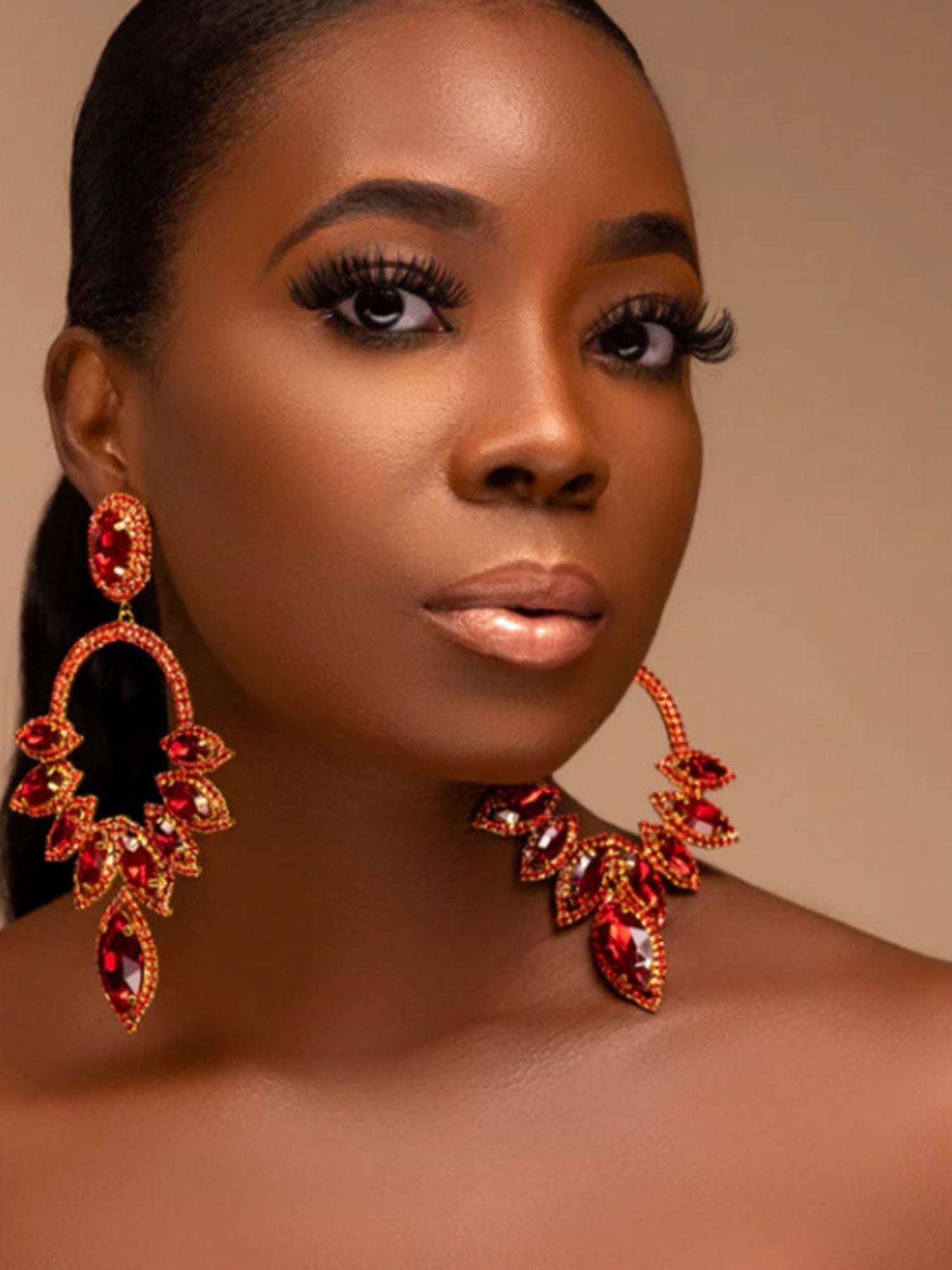 Women's Luxury Colorful Sparkling Diamonds Drop Earrings - 画像 (3)