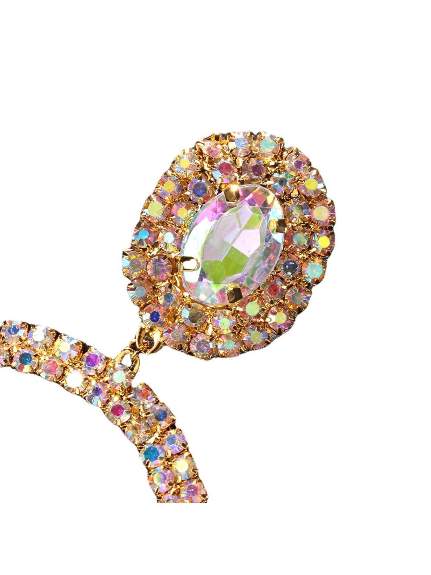 Women's Luxury Colorful Sparkling Diamonds Drop Earrings - 画像 (8)