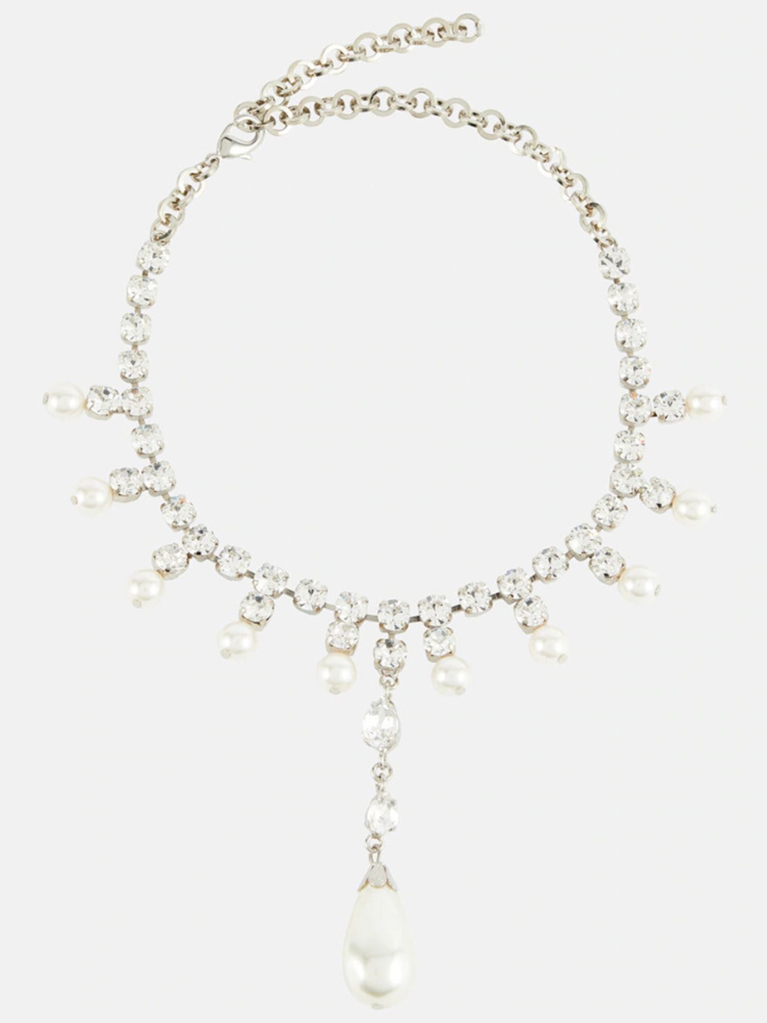 Fashion Simple Pearl Diamond Tassel Sparkling Necklace Accessories - 画像 (6)