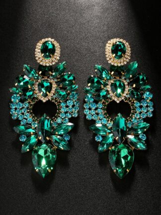 Emerald Green Exquisite High-End Fashion Delicated Crystal Drop Earrings