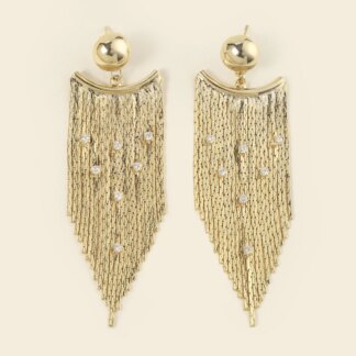 Vintage Gold Wire Chain Tassel Fashion Earrings