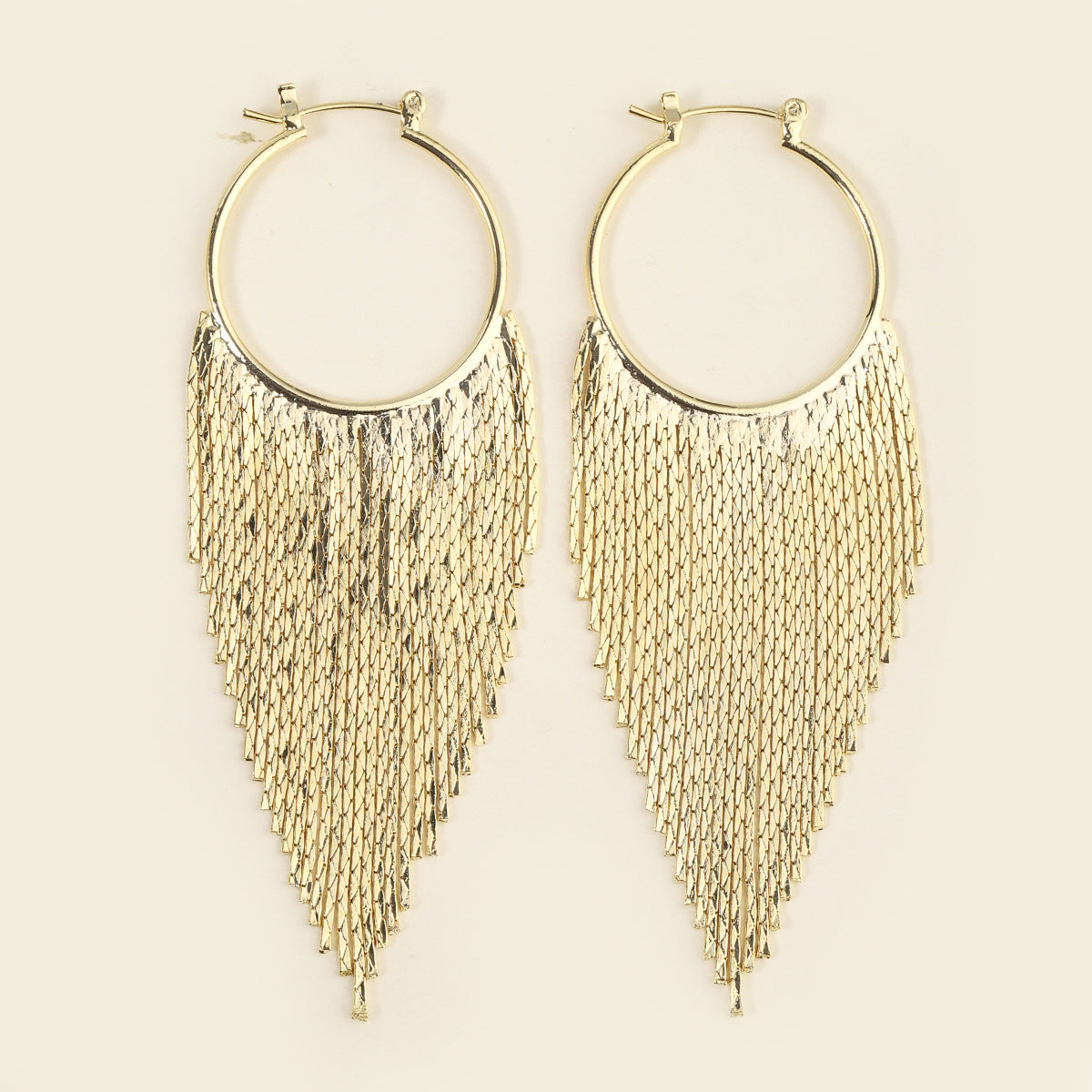 Casual Exaggerated Silver Tassel Minimalist Earrings - Image 2