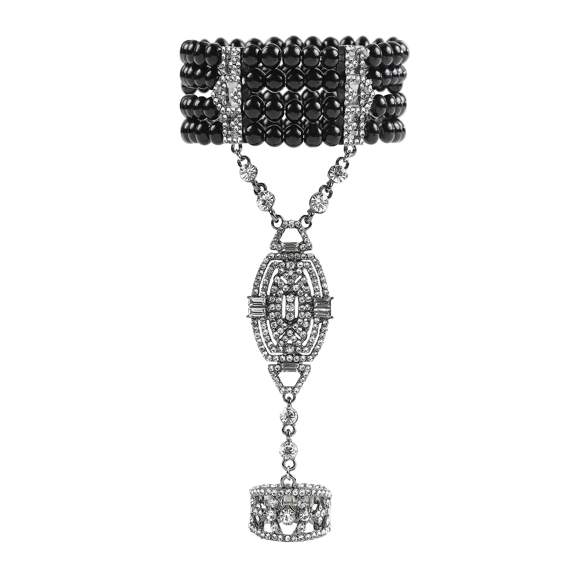 Jewelry Simple Rhinestone Luxury Pearl Ring Bracelet Set - 이미지 3