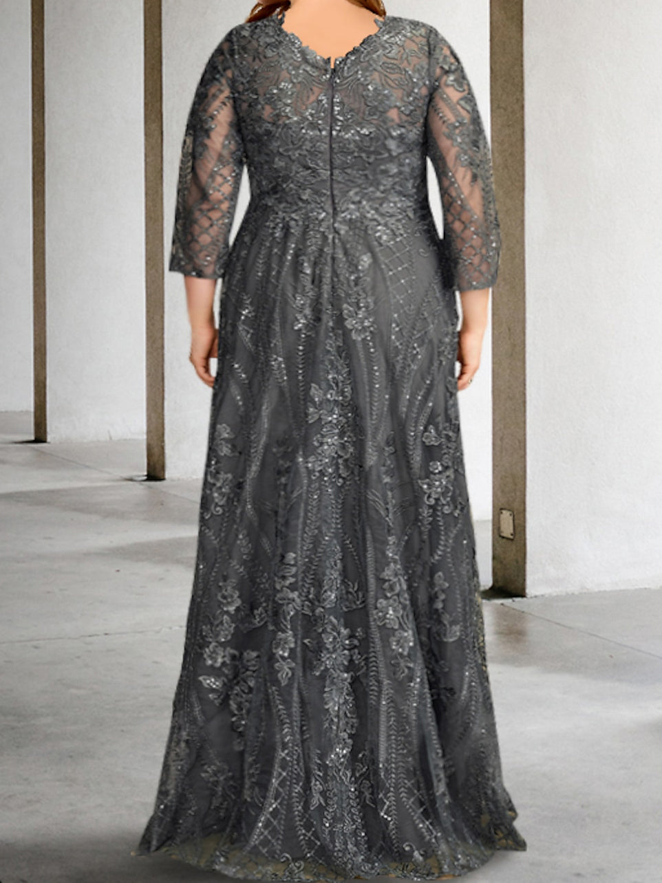 A-Line/Princess Long Sleeves Mother of the Bride Dresses with Applique - Image 2