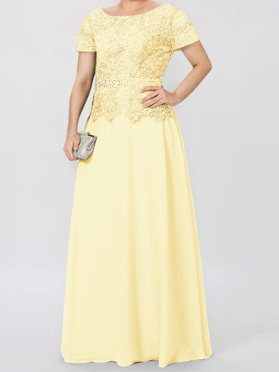 A-Line/Princess Short Sleeves Mother of the Bride Dresses with Applique & Sequins - 이미지 41