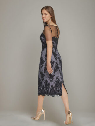 Sheath/Cloumn Round Neck Plus Size Short Sleeves Mother of the Bride Dresses with Appliques & Slit