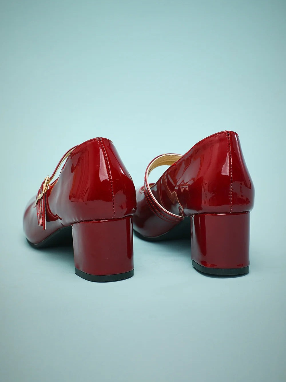 1920s Women's Dancewear Shoes Buckles Block Heel Closed Toe Retro Shoes - Image 2