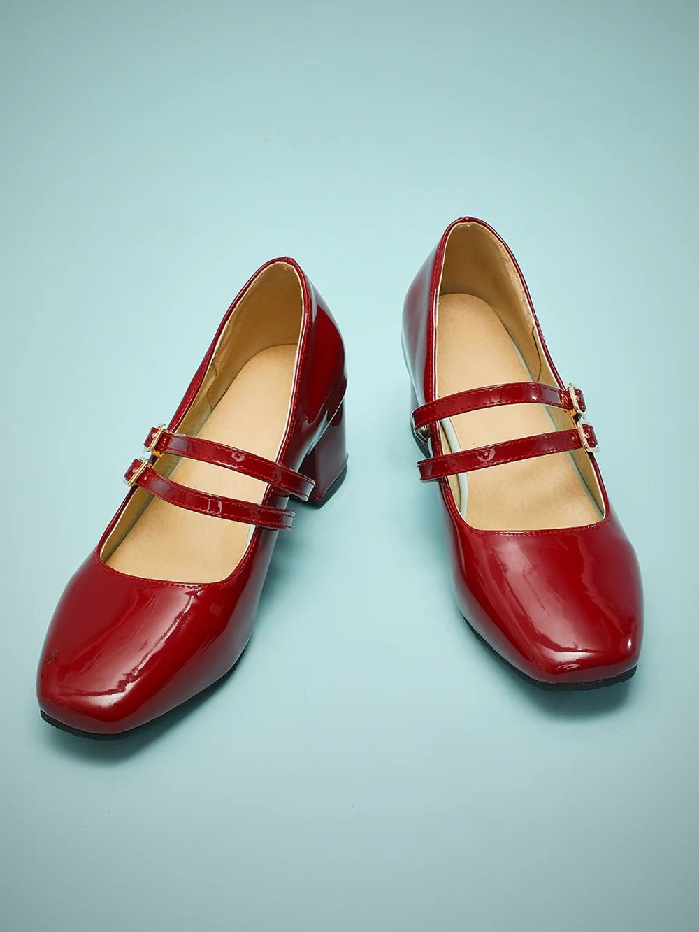 1920s Women's Dancewear Shoes Buckles Block Heel Closed Toe Retro Shoes - Image 3