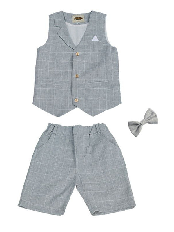 Boys Suit Vest Shorts Set Clothing Set 3 Pieces Sleeveless 4-13 Years Boy's Summer Wedding Suit Sets - 이미지 7