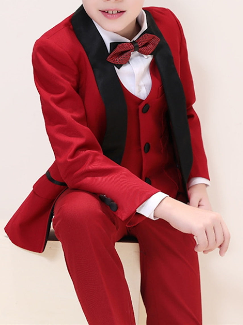 Boys' Blazer Pants Set Formal Set Long Sleeve Outfit 5 Pieces 3-13 Years Boy's Wedding Suit Sets - Image 7