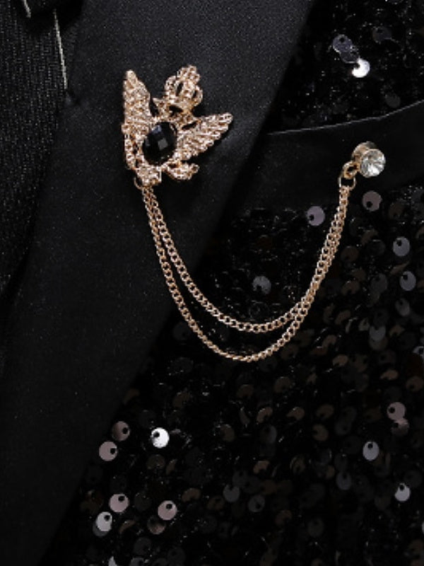 Boys Blazer Pants Clothing Set Long Sleeves 3 Pieces Boy's Wedding Suit Sets with Sequins - Image 5