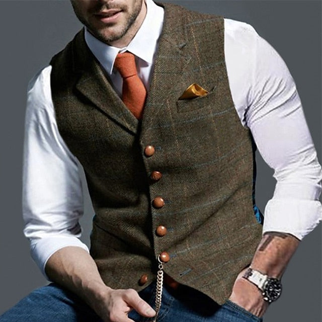 Men's Fashion Single Breasted More-buttons Vest - Image 3