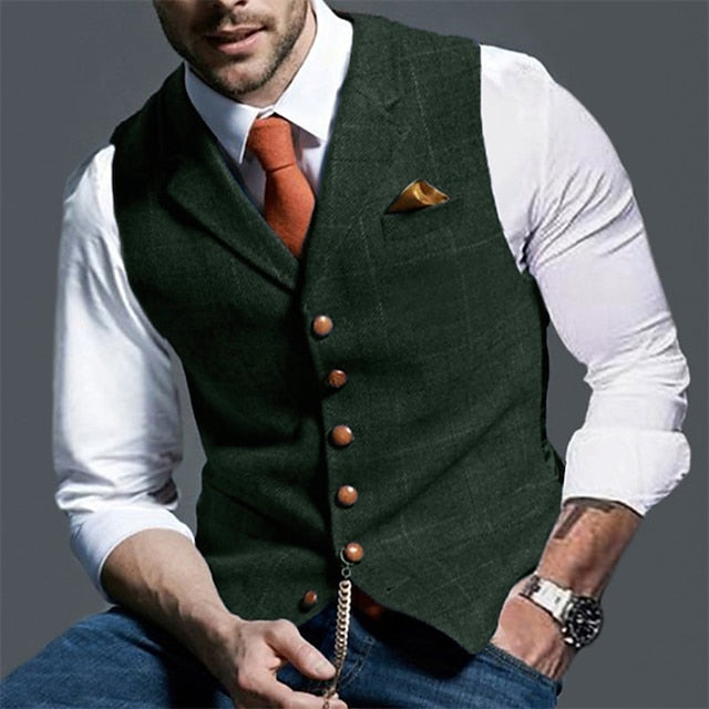 Men's Fashion Single Breasted More-buttons Vest - Image 6