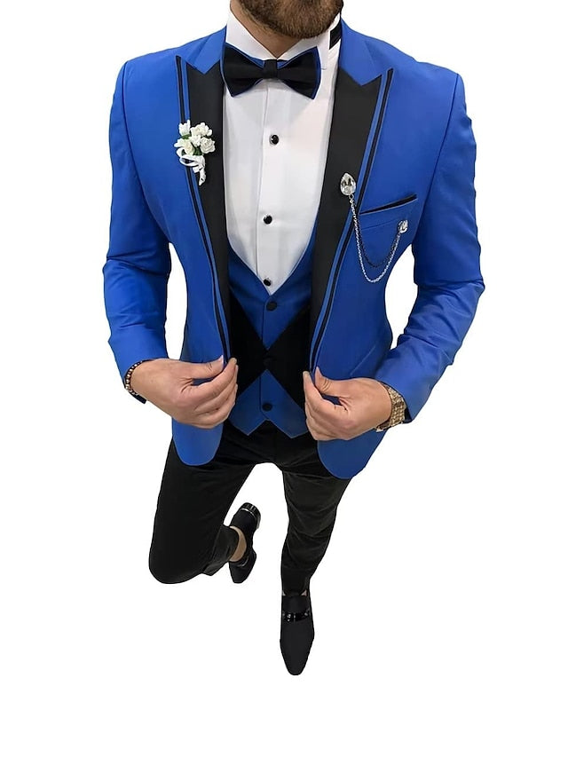 Men's Tailored Fit Single Breasted One-button 3 Pieces Wedding Suits - 이미지 13