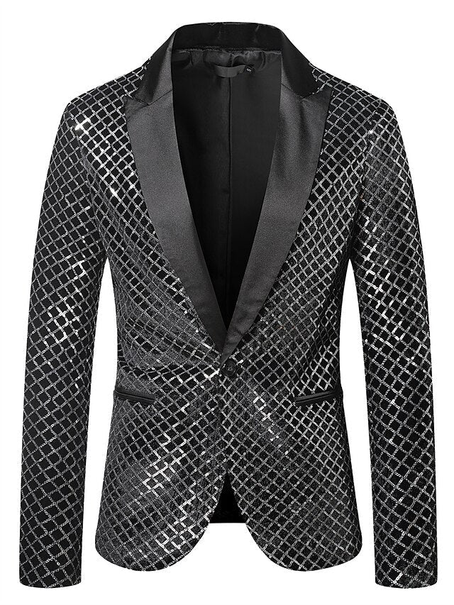 Men's Tailored Fit Single Breasted One-button Disco Jacket - 이미지 3
