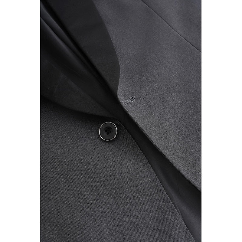 Dark Gray Men's Tailored Fit Single Breasted One-button 2 Pieces Prom Wedding Suits - Image 27