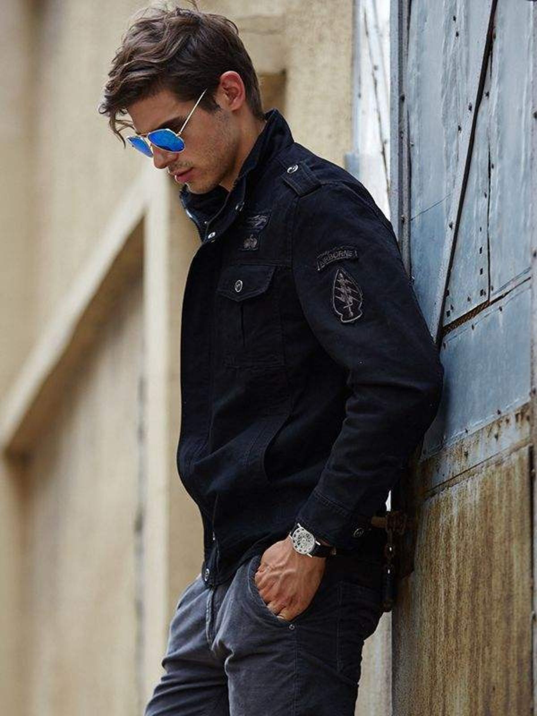 Men's Suit Fine Embroidery Tight Fit Breathable Comfort Warm Cotton Jacket - 画像 (5)