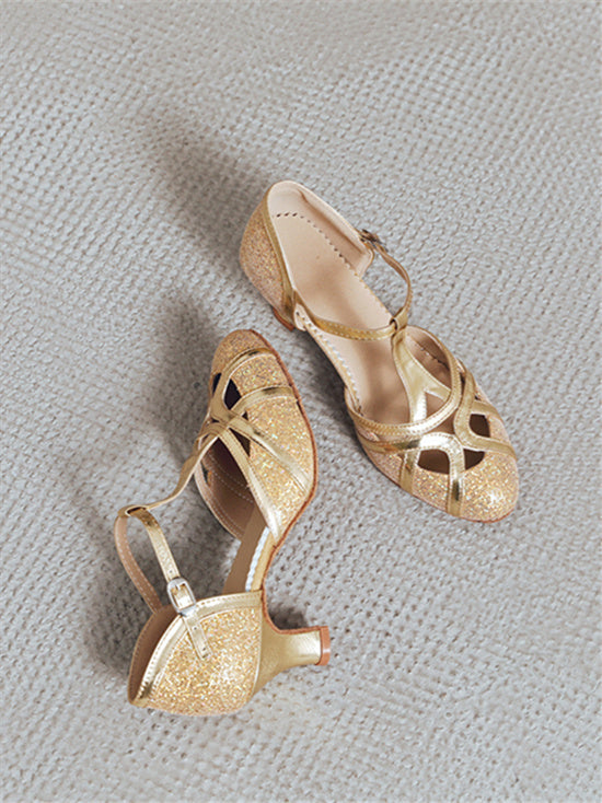 Women's Dancewear Shoes Rhinestone  Low Heel  Round Toe  Bridal Shoes - Image 4