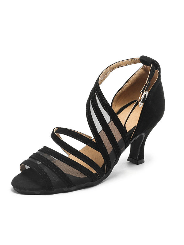 Women's Dancewear Shoes Ankle Strap Heel Open Toe Social Latin Dance Shoes - Image 2