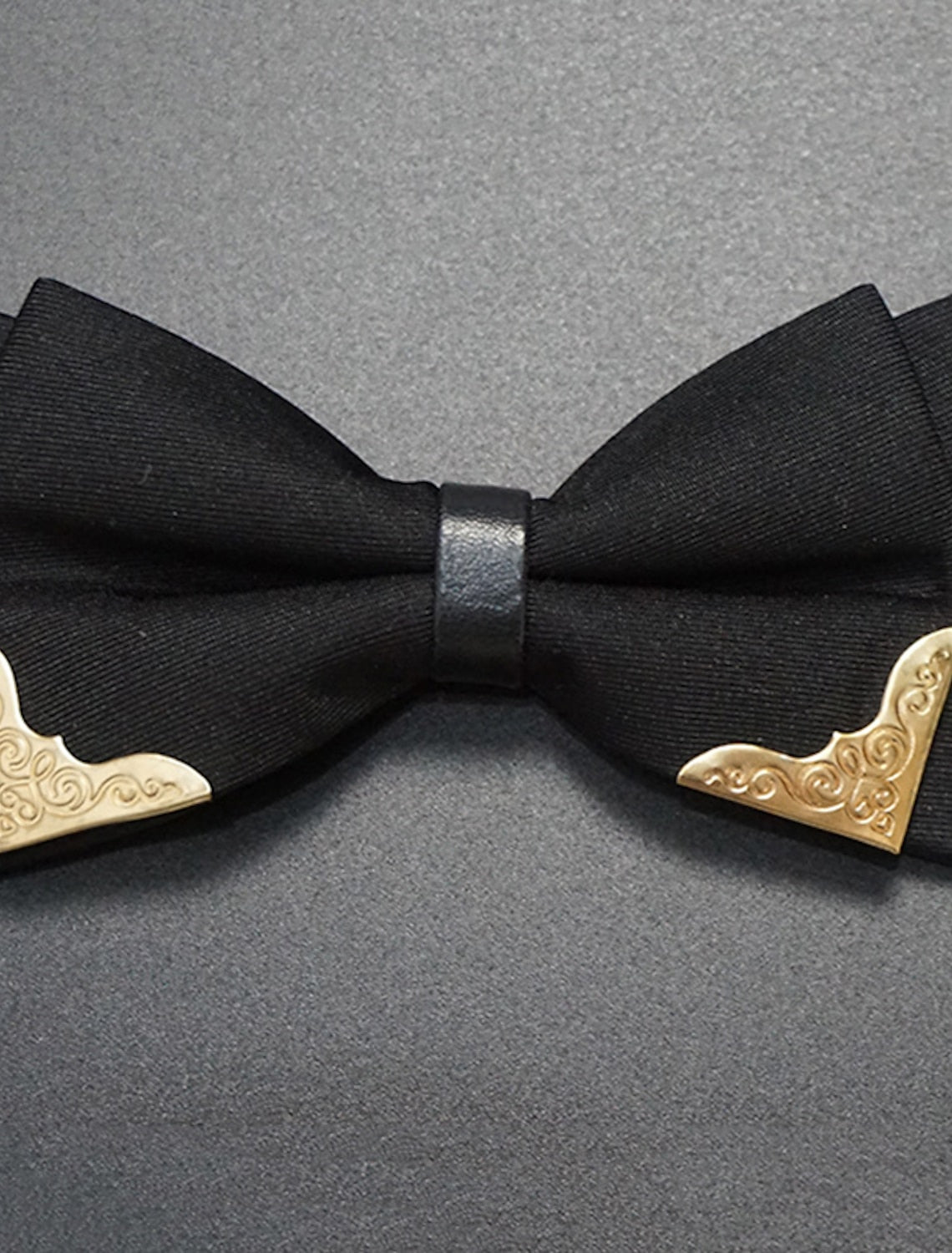 Men's Basic Bow Tie Black White - 画像 (3)