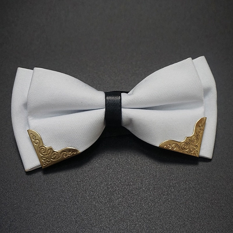 Men's Basic Bow Tie Black White - 画像 (4)