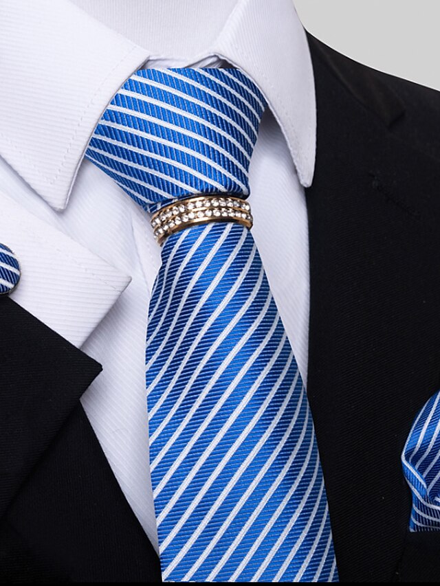 Men's Basic Ties Solid Color Light Yellow White Dark Red with Rhinestone - 画像 (9)