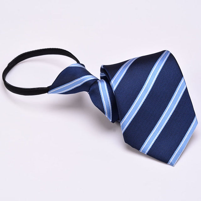 Men's Adjustable Zip Tie Polka Dot Plain Striped - 画像 (4)