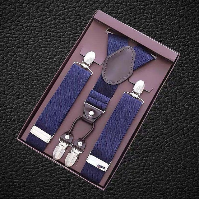 Men's Solid Color Suspender Polyester Nylon Metal Buckle