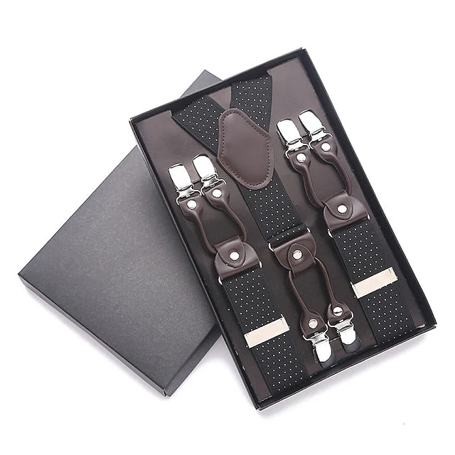 Men's Solid Color Suspender Polyester Nylon Metal Buckle - 画像 (3)