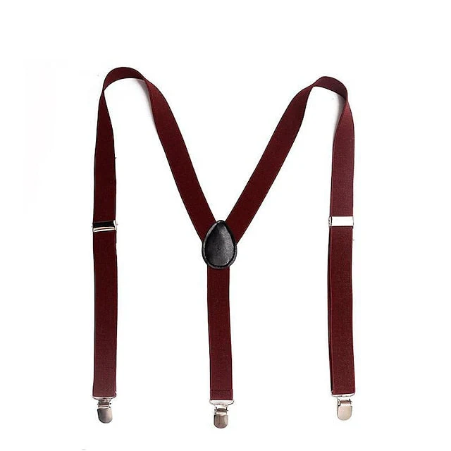 Men's Solid Color Suspender Polyester Nylon Metal Buck - 画像 (8)