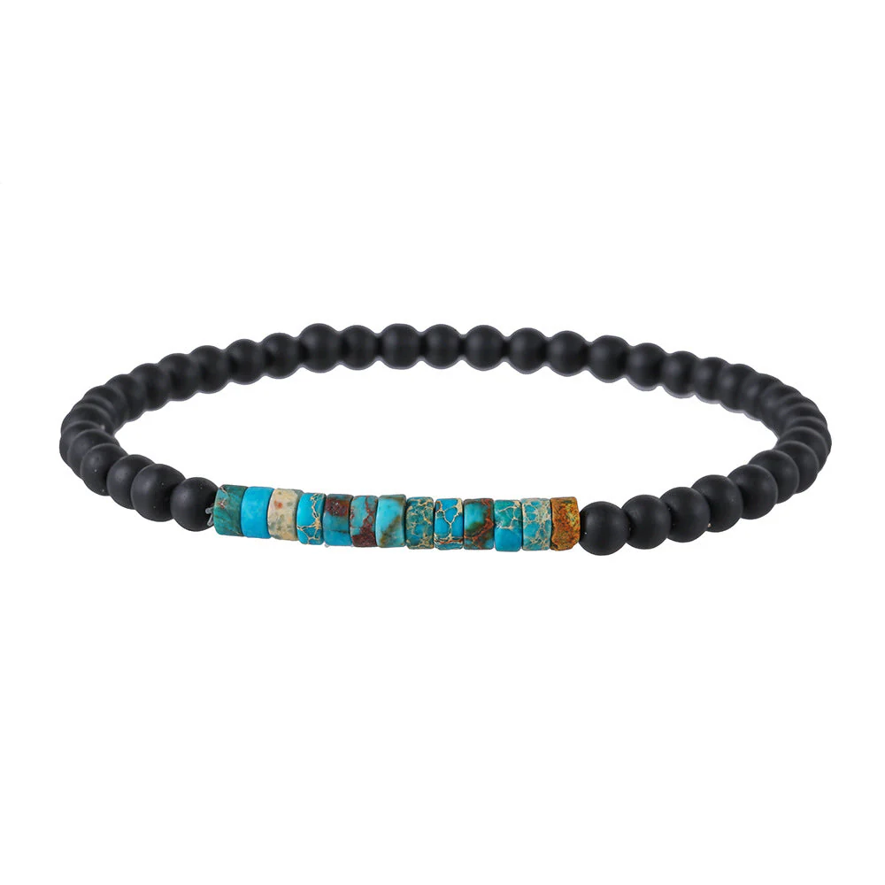 Men's Minimalist Turquoise Wooden Beads Trendy Funky Premium Bracelet Accessories - 画像 (19)