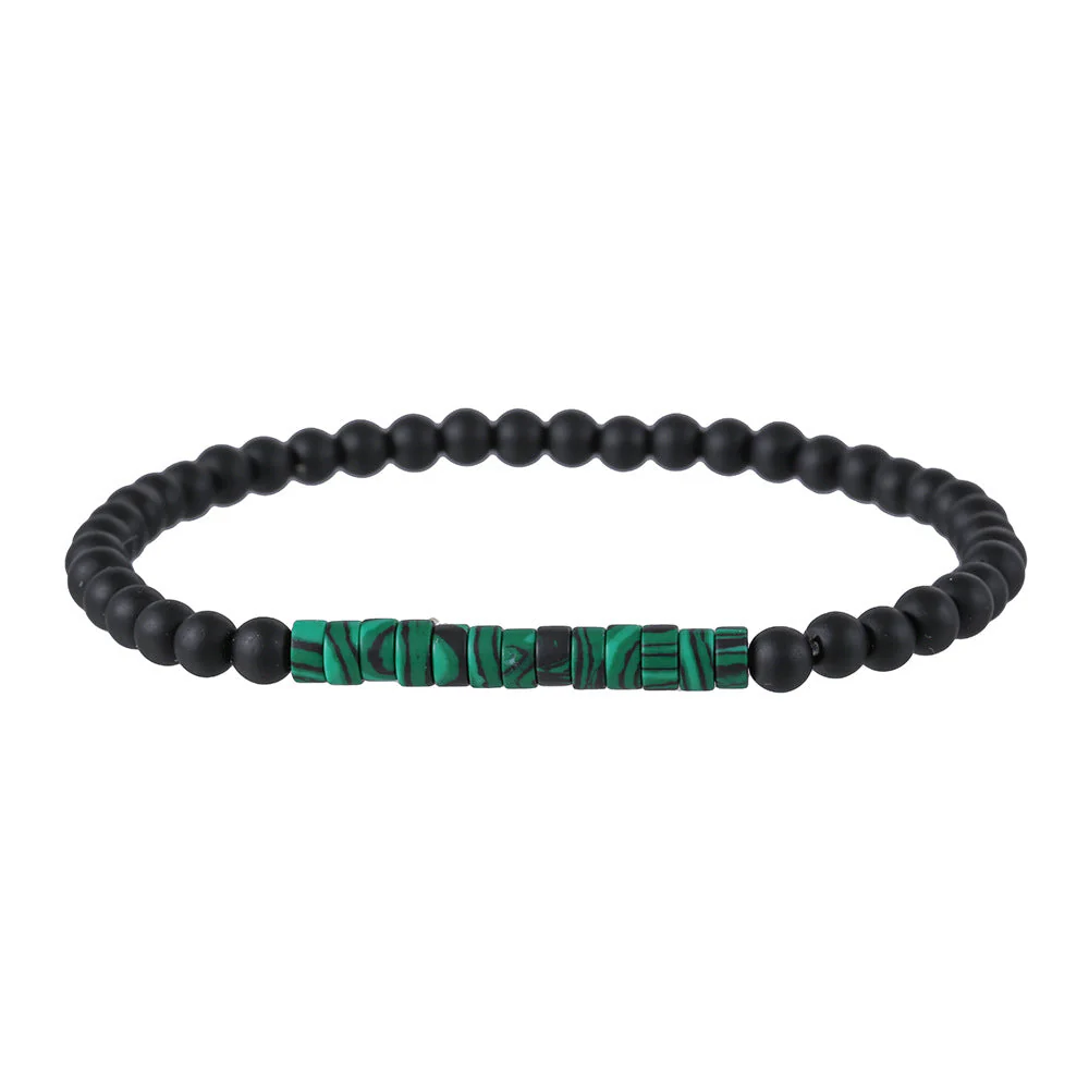 Men's Minimalist Turquoise Wooden Beads Trendy Funky Premium Bracelet Accessories - 画像 (18)