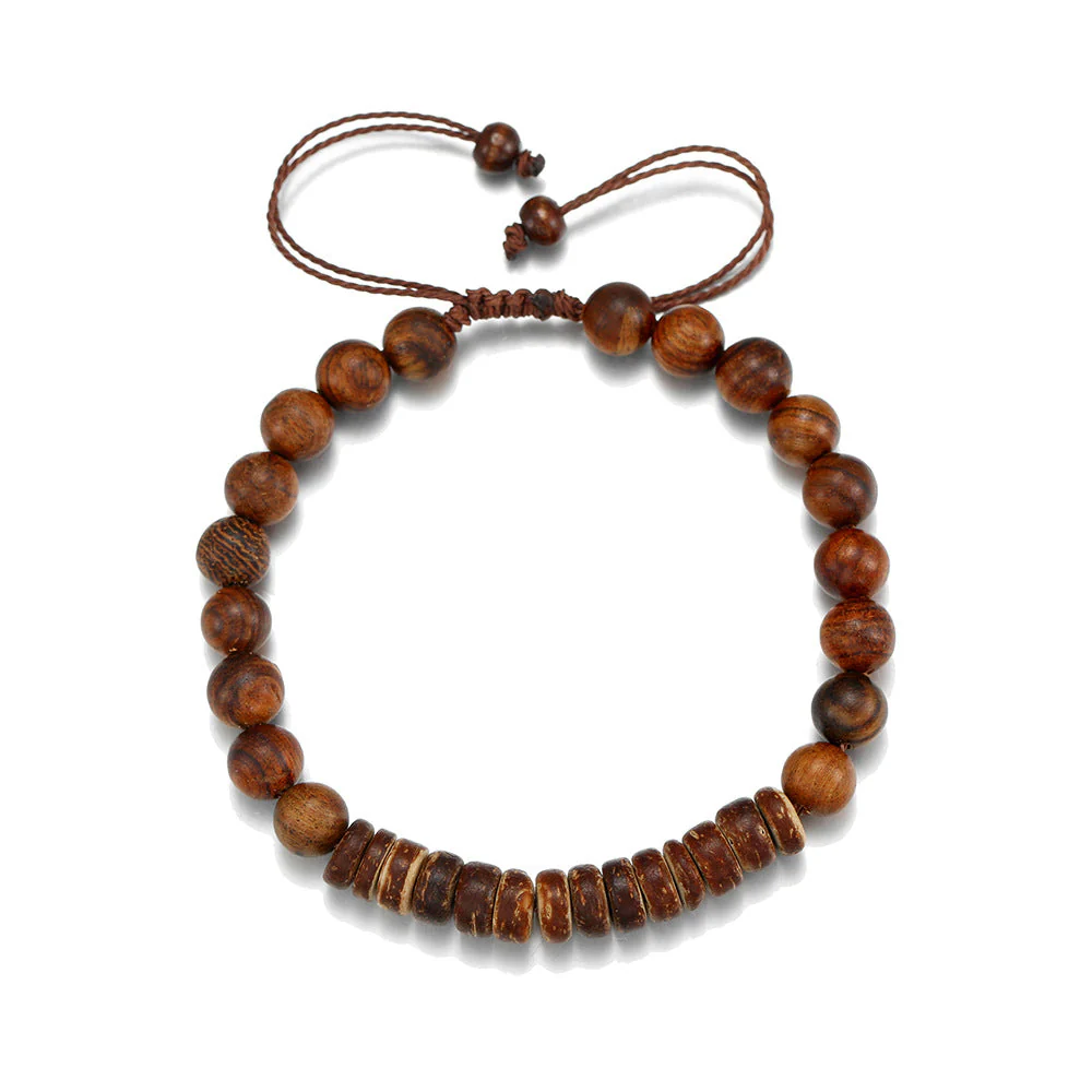 Men's Minimalist Turquoise Wooden Beads Trendy Funky Premium Bracelet Accessories - 画像 (12)