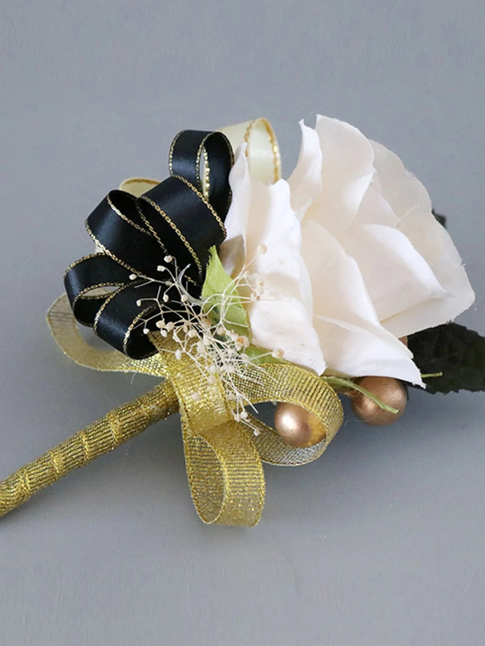 Luxury Wrist Corsage and Men's Boutonniere Set - Image 4