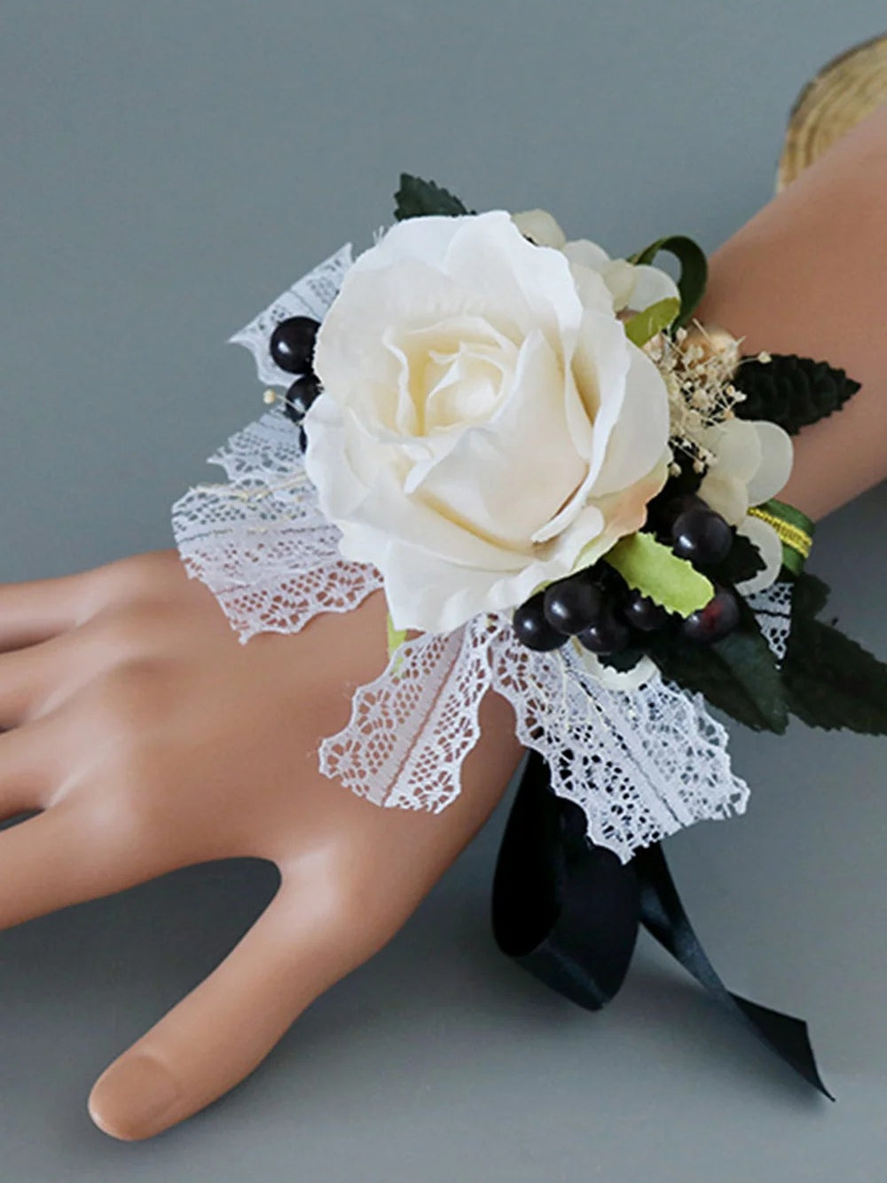 Luxury Wrist Corsage and Men's Boutonniere Set - Image 5
