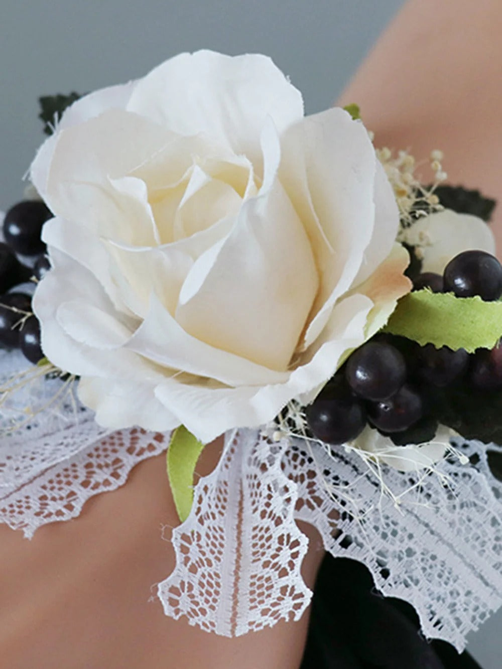 Luxury Wrist Corsage and Men's Boutonniere Set - Image 6